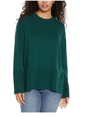 GAP Dark Green 100% Cotton Ribbed Crewneck Sweater Large
